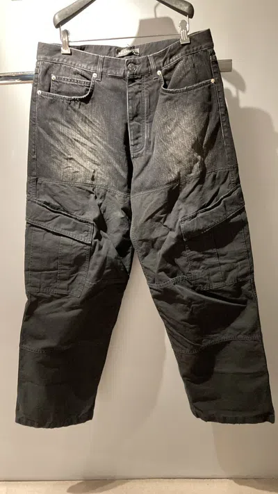 Balenciaga Patched Denim Trousers In Gray