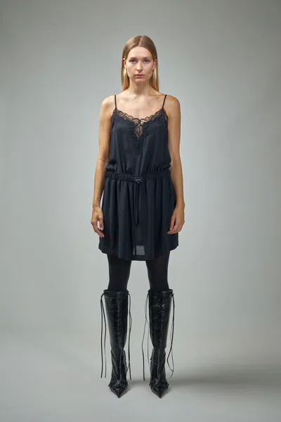 Balenciaga Patched Mini Dress In Black
