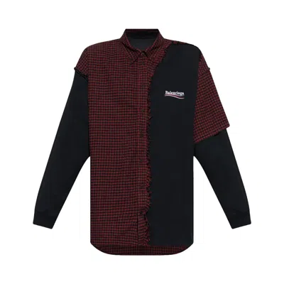 Pre-owned Balenciaga Patched Shirt 'red' | Men's Size M