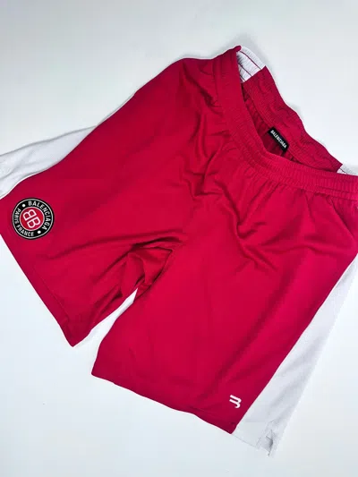 Pre-owned Balenciaga Patched Shorts In Red