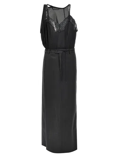 Balenciaga 'patched Slip' Dress In Black
