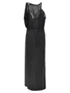 Balenciaga Patched Long Slip Dress With Asymmetric Straps