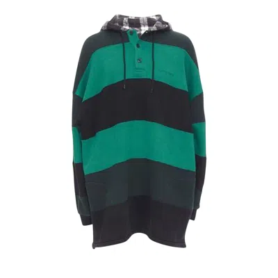 Pre-owned Balenciaga Patchwork Hooded Sweatshirt 'black/green' In Multi-color
