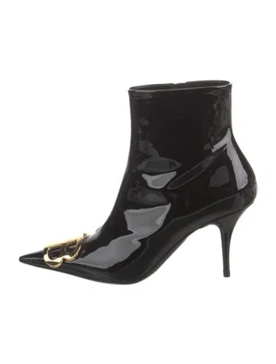 Pre-owned Balenciaga Patent Leather Boots In Black