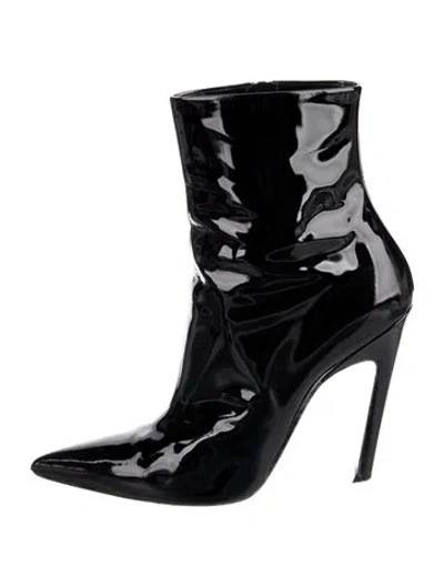 Pre-owned Balenciaga Patent Leather Boots In Black