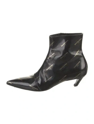 Pre-owned Balenciaga Patent Leather Boots In Black