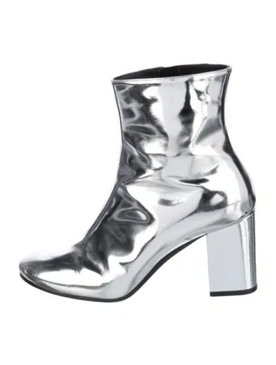 Pre-owned Balenciaga Patent Leather Boots In Silver