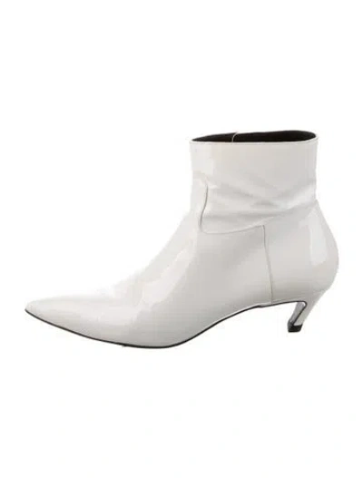 Pre-owned Balenciaga Patent Leather Boots In White