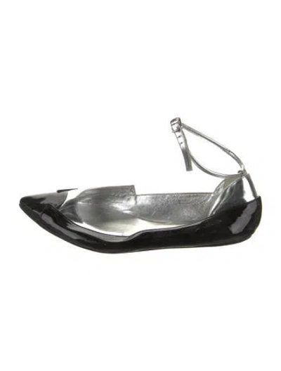 Pre-owned Balenciaga Patent Leather Colorblock Pattern Ballet Flats