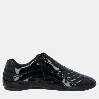 Pre-owned Balenciaga Patent Leather Lace-up Sneakers Size 41 In Black