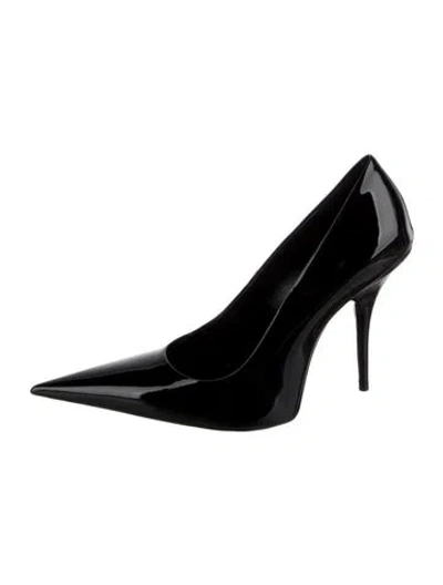 Pre-owned Balenciaga Patent Leather Leather Trim Embellishment Pumps W/ Tags In Black
