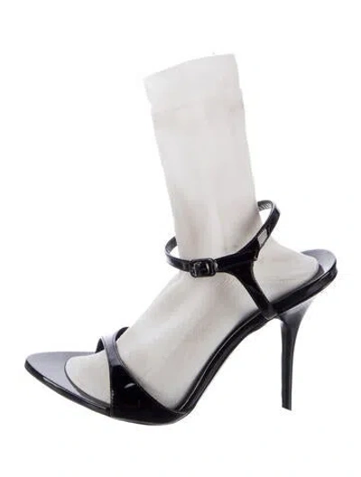 Pre-owned Balenciaga Patent Leather Leather Trim Embellishment Slingback Pumps In White