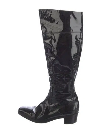Pre-owned Balenciaga Patent Leather Riding Boots In Multi