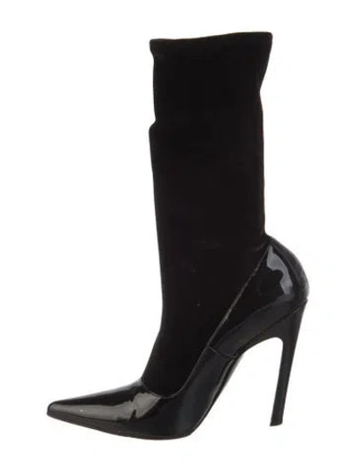 Pre-owned Balenciaga Patent Leather Sock Boots In Black