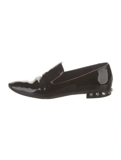 Pre-owned Balenciaga Patent Leather Studded Accents Loafers In Black