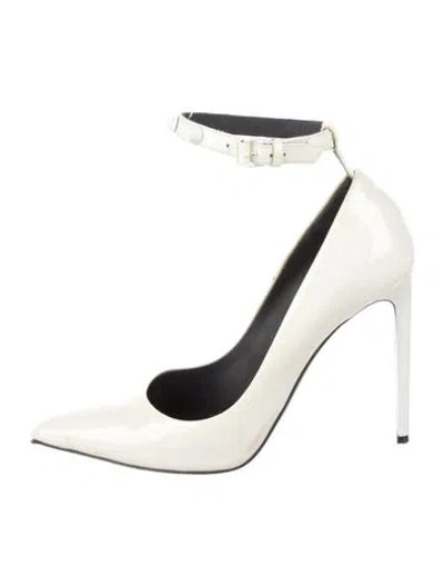 Pre-owned Balenciaga Patent Leather Studded Accents Pumps In White