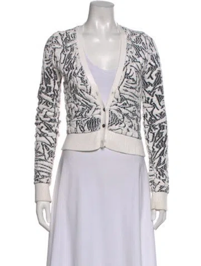 Pre-owned Balenciaga Patterned Cardigan In White