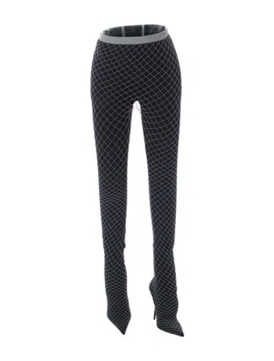 Pre-owned Balenciaga Patterned Skinny Leg Pants In Black