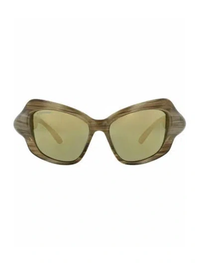 Pre-owned Balenciaga Patterned Sunglasses W/ Tags In Brown