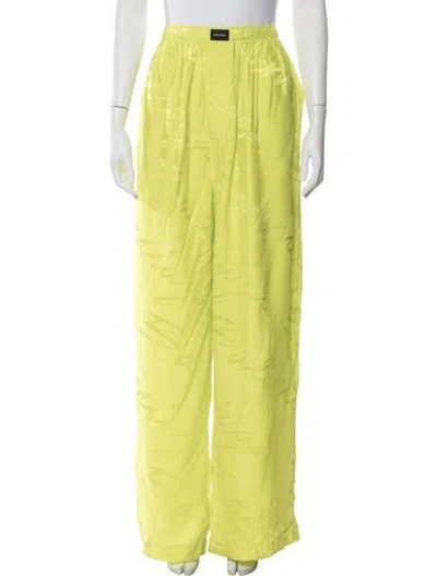 Pre-owned Balenciaga Patterned Wide Leg Pants In Green