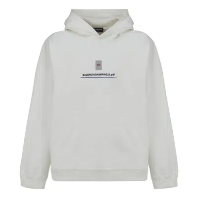 Balenciaga Pdf Logo Oversized Popover Hoodie 'off White'