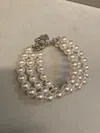 Balenciaga Pearl 3-row Bracelet In White