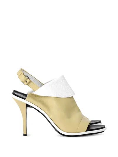 Pre-owned Balenciaga Peep-toe Leather Sandals In Yellow