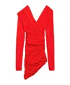 Balenciaga Draped Mini Dress In Red