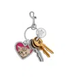 Balenciaga Cat Heart Keychain Rhinestone Embellishments In Multicolor