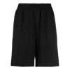 Balenciaga Perforated Elastic Waistband Shorts 'black'
