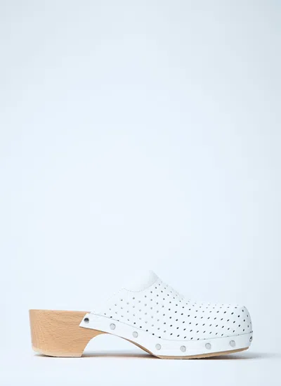 Balenciaga Scholl Collaboration Leather Mules In Neutral