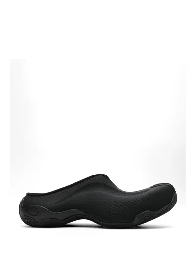 Balenciaga Perforated Slip-on Slides In Black