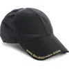 Balenciaga Perforated Webs Baseball Cap In 1000 Black