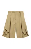 Balenciaga Petal-cut Cotton Bermuda Shorts In Gold