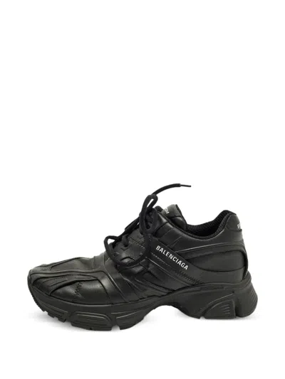 Pre-owned Balenciaga Phantom Lace-up Leather Sneakers In Black