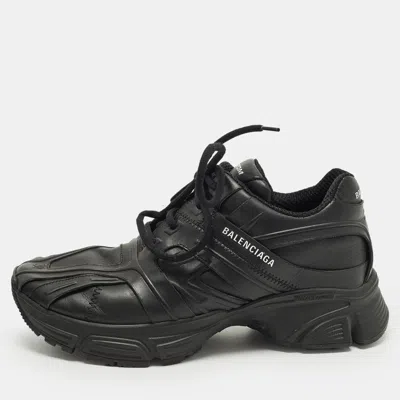 Pre-owned Balenciaga Phantom Size 38 Black Faux Leather Lace Up Sneakers