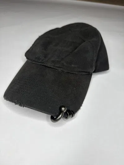 Pre-owned Balenciaga Pierced Hat In Black