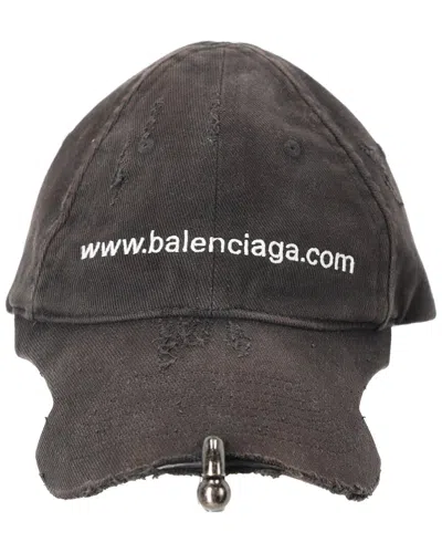 Pre-owned Balenciaga Piercing Distressed Baseball Cap (authentic Pre-loved)