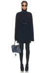 Balenciaga Pinched Navy Mini Dress In Wool And Cotton Women In Black