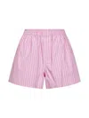 Balenciaga Pink And White Striped Cotton Boxer Shorts In Pink