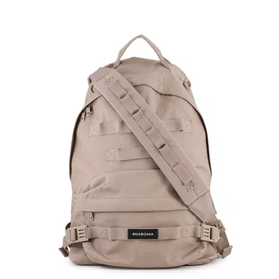 Pre-owned Balenciaga Pink Beige Nylon Backpack ()