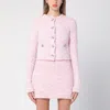 Balenciaga Cropped Tweed Cardigan Sweaters And Cardigans Pink In Pink
