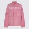 Balenciaga Pink Cotton Denim Jacket In Pink