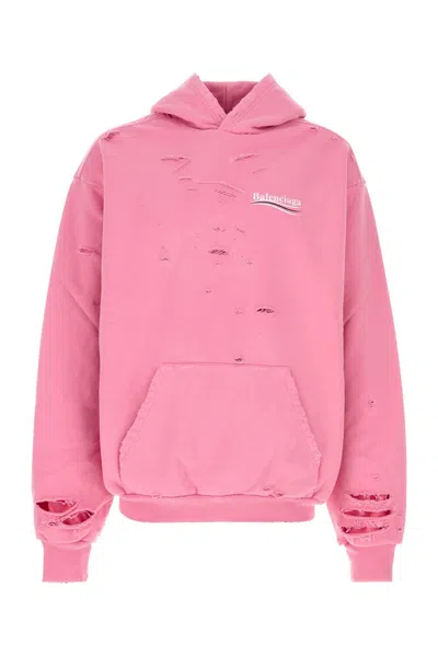 BALENCIAGA PINK COTTON OVERSIZE SWEATSHIRT
