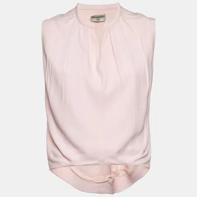 Pre-owned Balenciaga Pink Crepe Sleeveless Top S