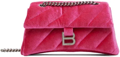 Balenciaga Crush Small Chain Bag In Bright Pink