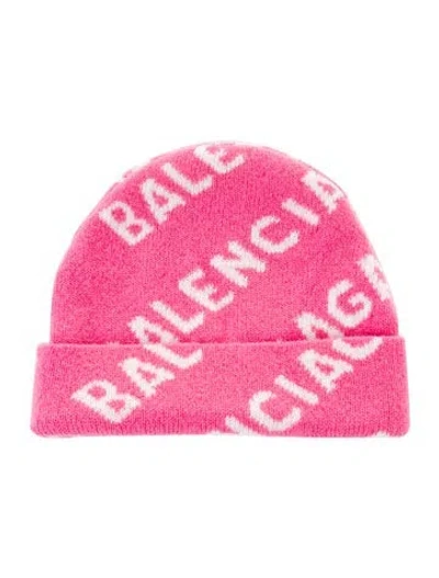 Pre-owned Balenciaga Pink Knit Beanie W/tags