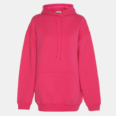 Pre-owned Balenciaga Pink Knit Hooded Sweatshirt M