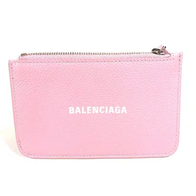 Pre-owned Balenciaga Pink Leather Coin Purse/coin Case ()