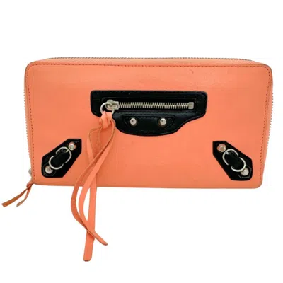 Pre-owned Balenciaga Pink Leather Coin Purse/coin Case ()